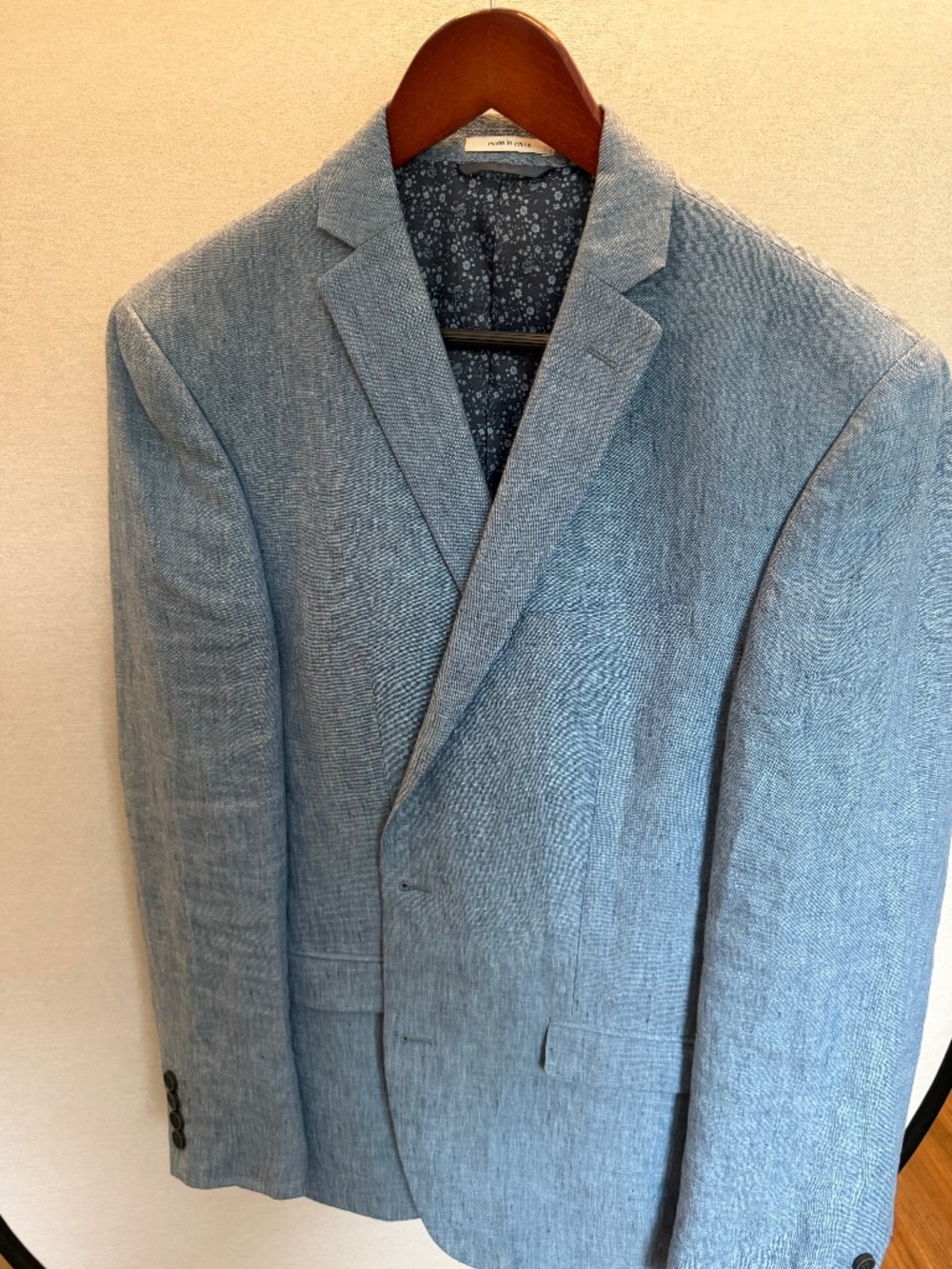 Bar III Men’s Slim Fit Linen Blazer Light Blue 40R
